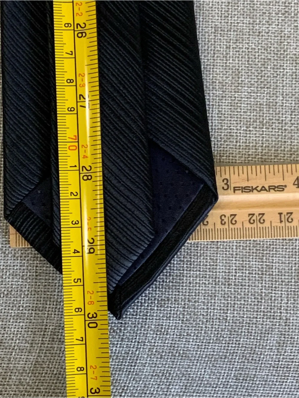 Pierre Cardin Black Tonal Stripe Narrow Tie